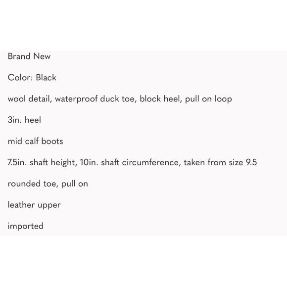 Aerosoles Ryan Waterproof Leather Duck Black Wool Sock Boot 9.5 NWB - Picture 6 of 6